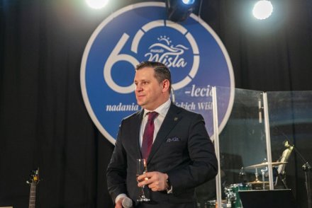 Koncert Noworoczny Miasta Wisła - Burmistrz Wisły Tomasz Bujok składa życzenia noworoczne